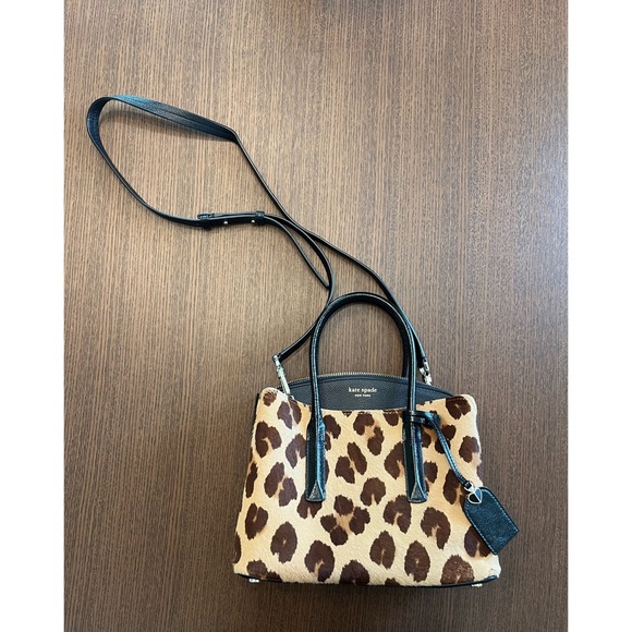 Kate Spade Medium Margaux Leopard Print leather convertible satchel - Picture 8 of 10